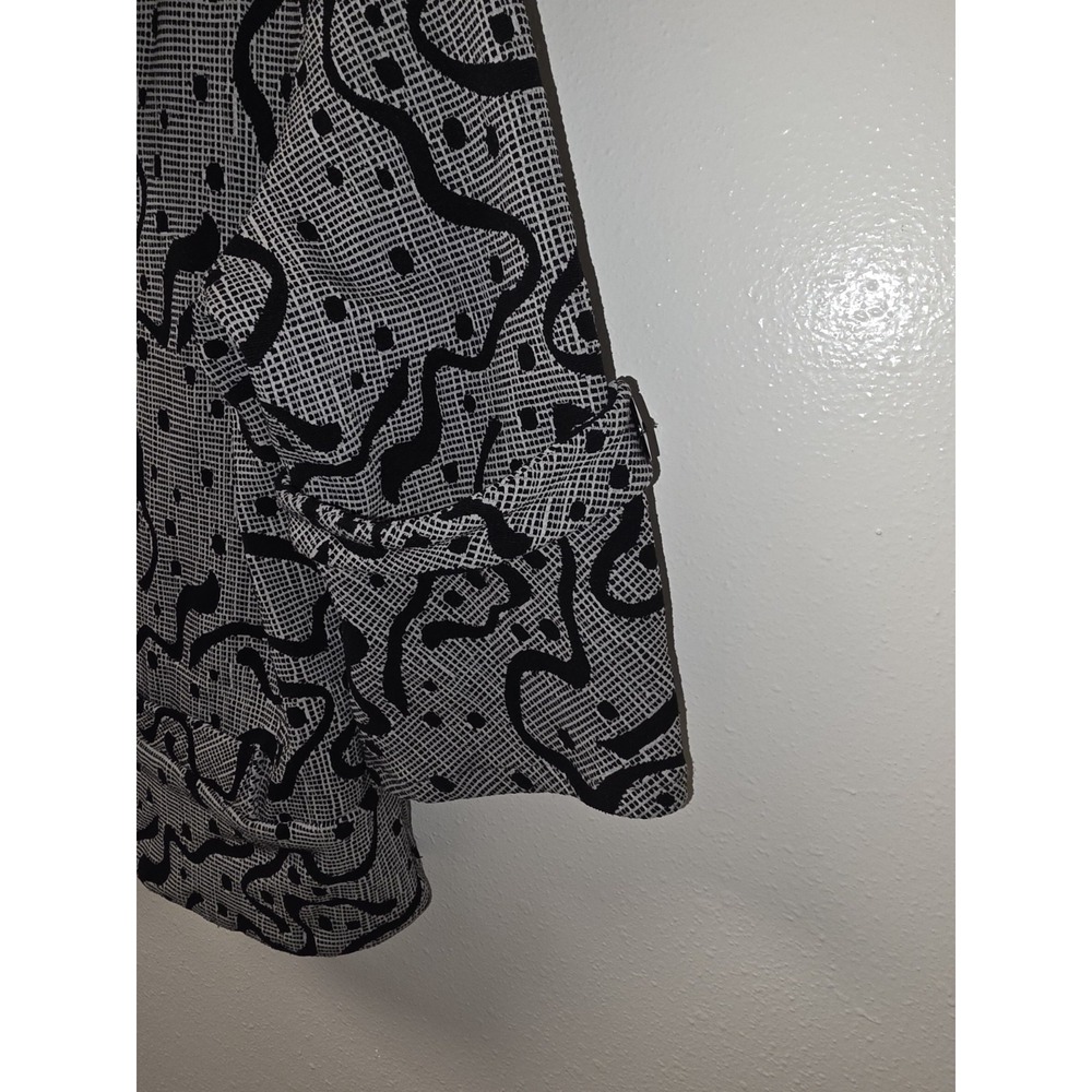 Andria Lieu Collection Black White Abstract Print Button Front Jacket Top Size L - Picture 5 of 7